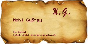 Mohl György névjegykártya