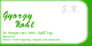 gyorgy mohl business card